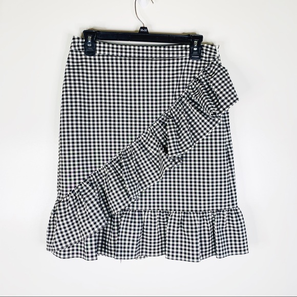 Nanette Lepore Gingham Frill Ruffle Skirt Size 6 - Picture 3 of 8
